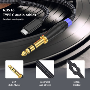 组装音频电缆类型-c至1/4音频适配器Aux插孔立体声USB C至6.35毫米1/4英寸TRS电缆，带高端芯片组 - Product Image 2