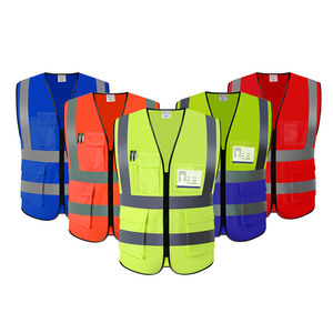 Vêtements de travail confortables de gilet de <span class=keywords><strong>s</strong></span>écurité de visibilité élevée avec des caractéristiques de protection réfléchissantes de fermeture à glissière - Product Image 6