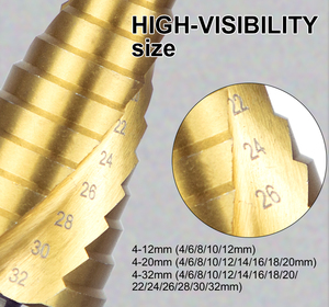 SALI HSS 4241チタンステップドドリルビット多機能スパイラルフルートトライアングルシャンクコーンキーで掘削効率的 - Product Image 3