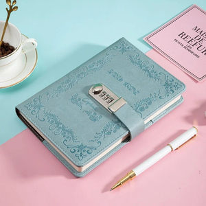 Elegantes diarios de cuaderno A5 de cuero PU con logotipo grabado con candado, perfectos para hacer diarios, tomar notas y reflexiones personales - Product Image 6