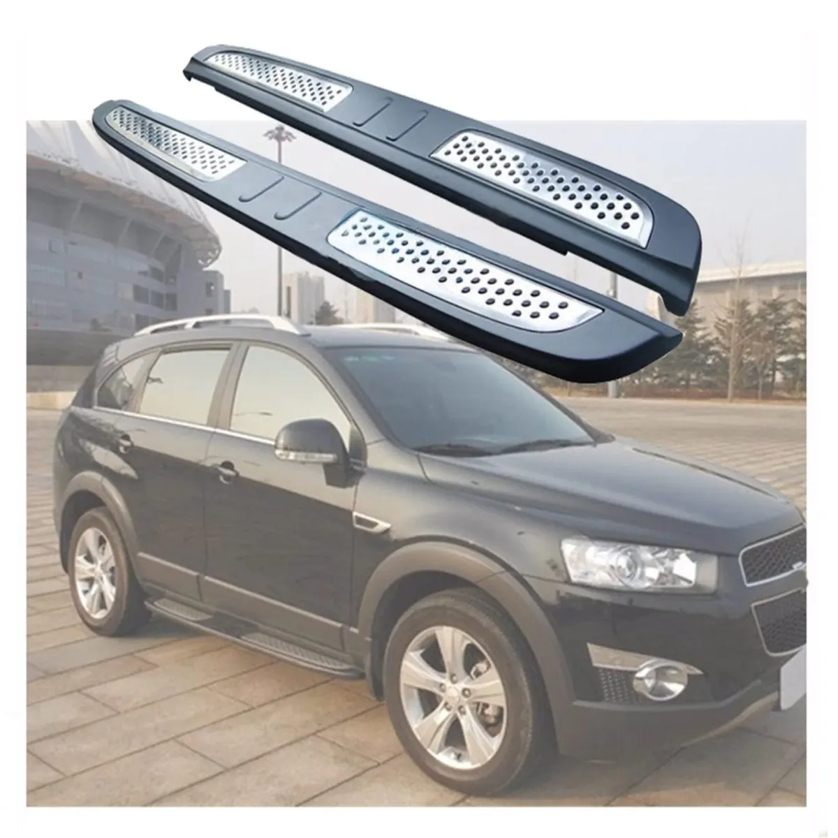 Yan adım araba aksesuarları araba parçaları oto vücudu sistemleri yükseltme vücut kiti için Chevrolet Captiva OEM yan basamak 2007 +