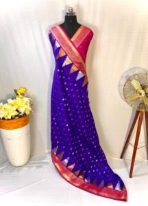 <strong>Designer</strong> Kanchipuram Sarees with a Temple Weaving Border by Tasarika - Product Image 3