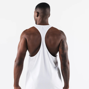 Camiseta de treino de musculação com cordão de algodão para treino de academia Colete regata fitness