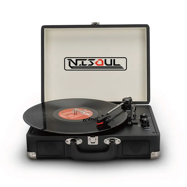 Nisoul Customization Woofer Heavy Bass Home Theater System LP vinyl Turntable Player Retro record Player Bluetooths Turntable