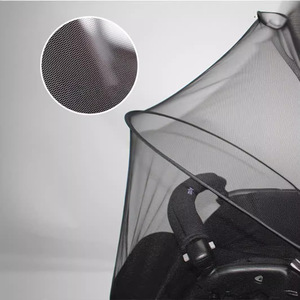 Parasole per passeggino universale e zanzariera 2-in-1 copertura per passeggino protezione UV con cerniera a 2 vie (nero) rete parasole per bambino - Product Image 5