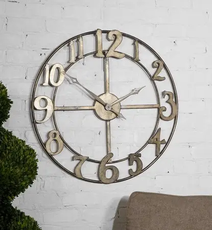 Reloj minimalista de lujo para sala de estar, decoración de pared de hierro de estilo europeo, dorado, grande