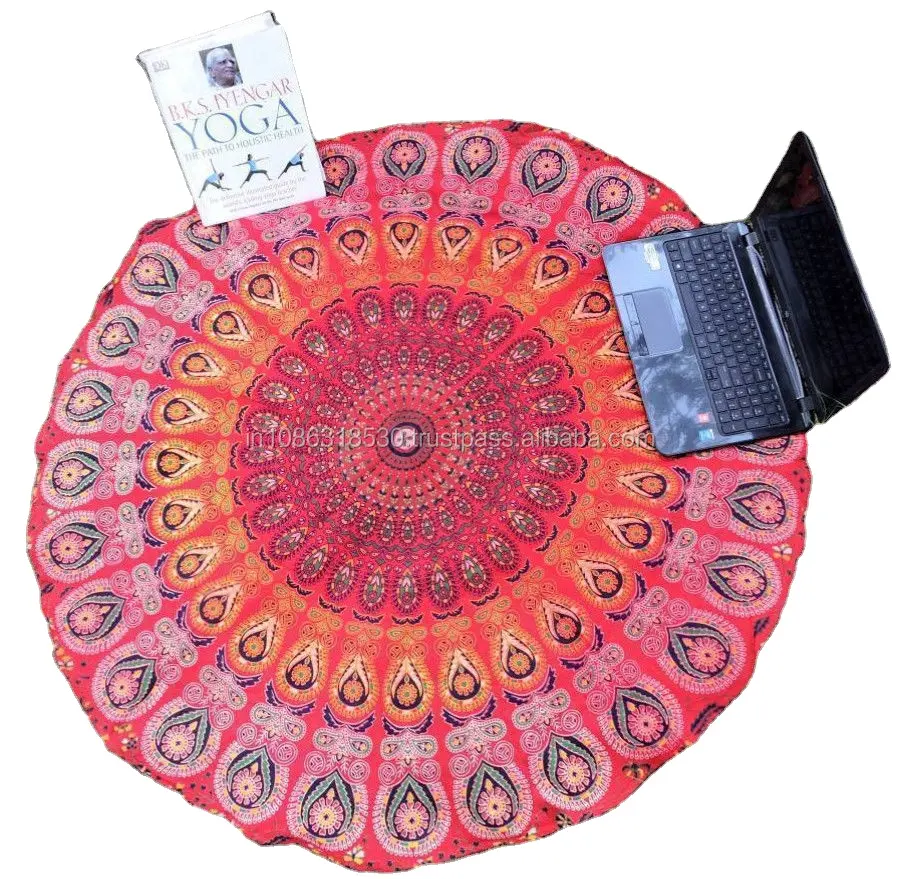 Настенная подвесная мандала, круглая декоративная винтажная картина, индийский круглый хиппи, пляжное полотенце для пикника, цыганский гобелен для йоги