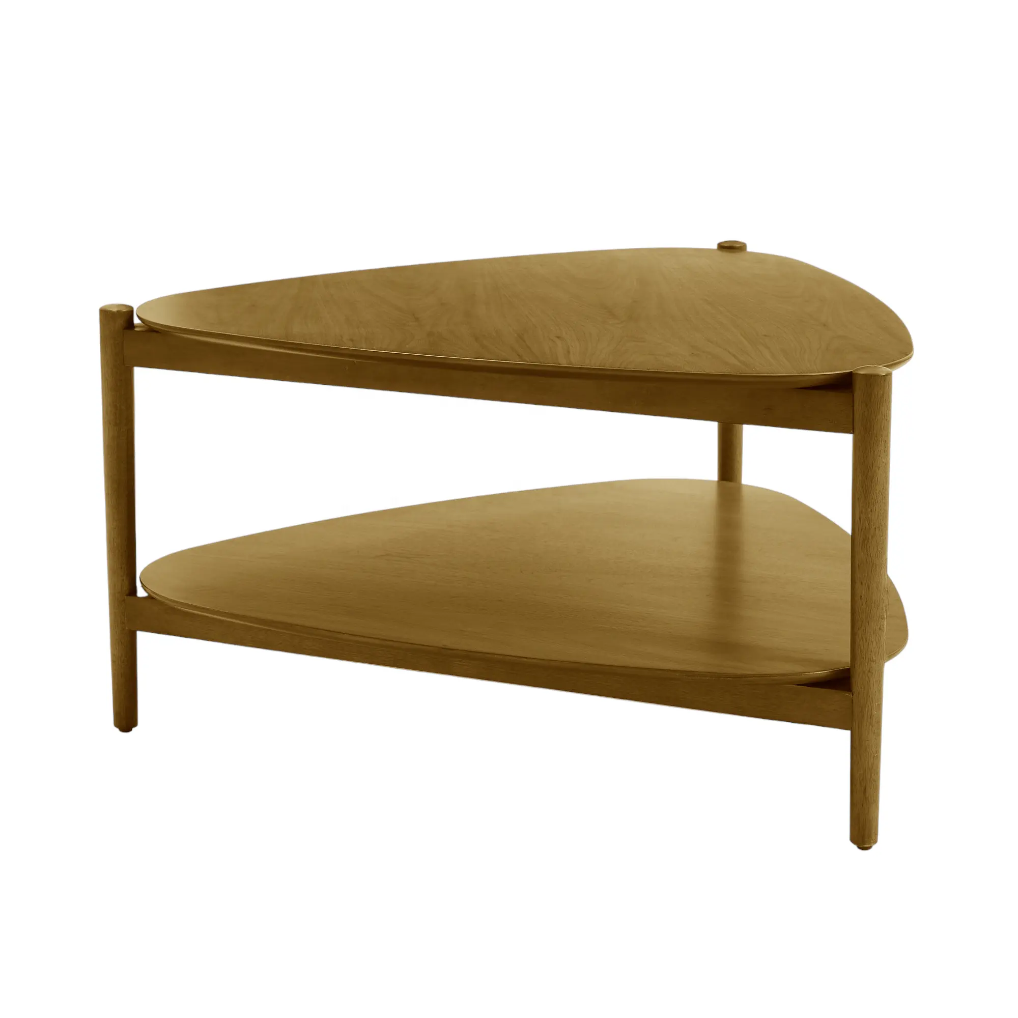 Tavolino moderno a treppiede Design semplice in legno massello di Teak