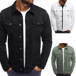 Bahar sonbahar erkekler siyah Denim ceket erkek tüm maç kore rahat moda erkek düğme düz renk bağbozumu üst yeni - Product Image 6