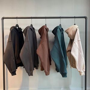 เสื้อมีฮู้ดโอเวอร์ไซส์ของผู้ชายผ้าฟลีซทำจากผ้าฝ้ายทำจากผ้าฝรั่งเศสเปิดไหล่วัสดุโพลีเอสเตอร์/ ผ้าฝ้ายสำหรับฤดูหนาว - Product Image 1