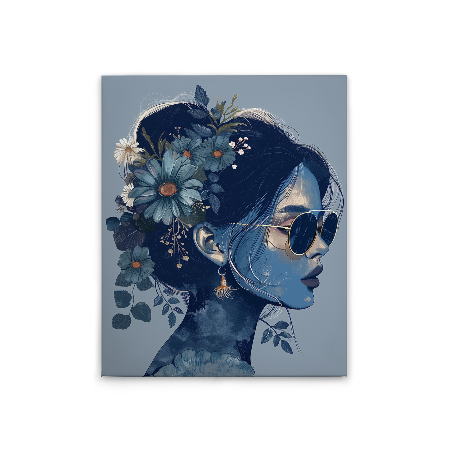 Bleu, beige, crème, gris
