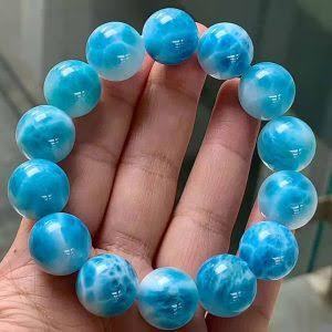 Toptan güzel taş boncuk dominica larimar boncuk doğal larimar taş 12mm bilezik satın <span class=keywords><strong>TAJ</strong></span> taş ihracat