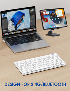 Teclado de modo dual Teclado BT 84 teclas Estructura de botón de pie de tijera Recargable 2,4G Teclado de computadora Offiec inalámbrico - Product Image 5