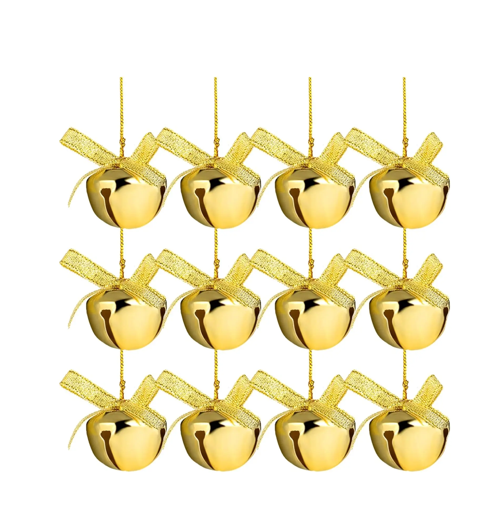 2 scatole di natale oro slitta campane Xmas piccolo ottone per artigianato ornamenti in metallo albero di natale corona ornamenti Festival Decora