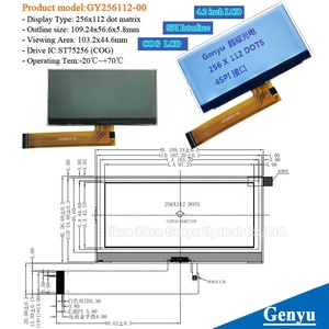 Big size White Fstn <strong>Lcd</strong> 256*112 Cog Graphic <strong>Lcd</strong> 14Pin Fpc <strong>I2C</strong> <strong>Interface</strong> 256X112 Dots serial monochrome graphic <strong>lcd</strong> <strong>display</strong> - Product Image 3