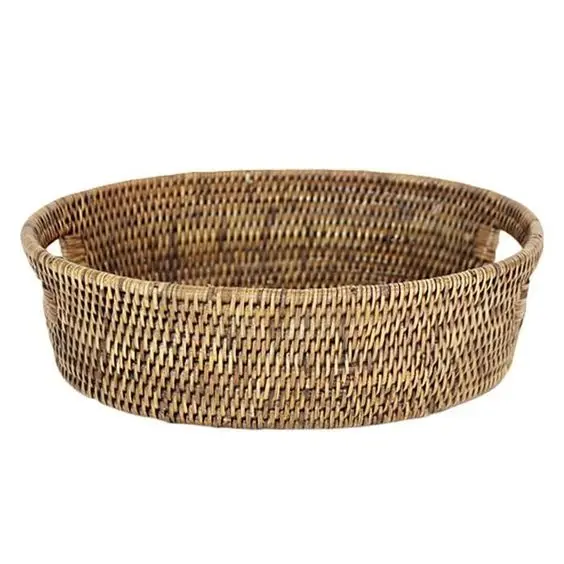 Venta al por mayor cesta de frutas con estilo de moda alambre de metal y ratán hecho cesta de frutas de diseño de moda para la venta