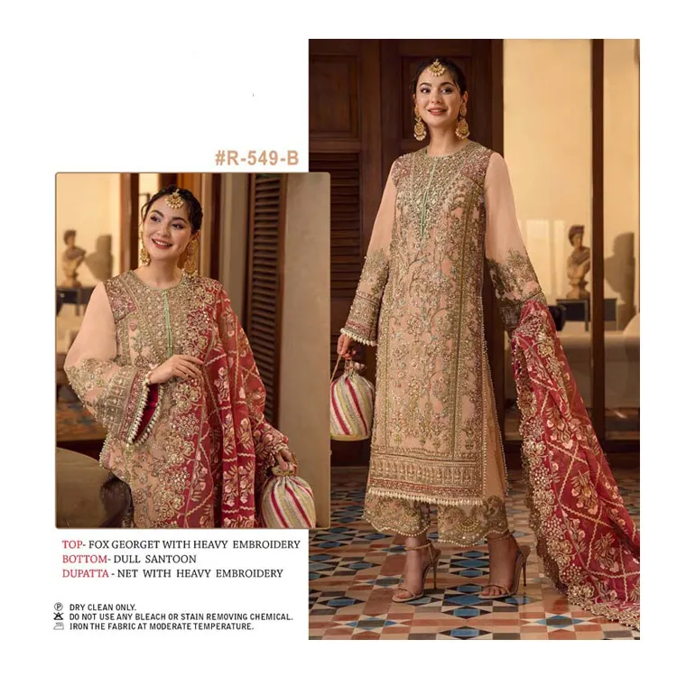 Hot Selling New Pakistani Free Size Dress Designer Salwar Kameez Embroidery Pakistani and Indian Stylish Women Dress