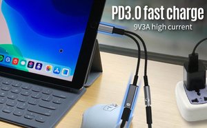 2in1 USBC to <strong>3.5mm</strong> Headphone Jack Type C PD 60W Charge <strong>Audio</strong> Aux <strong>Adaptor</strong> for iPhone 15 iPad Pro Samsung S24 Xiaomi Huawei - Product Image 5