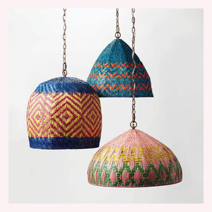 Haven kızdırma kolye Boho Luxe işık Handwoven jüt ile yapılan, Seagrass & Rattan huzurlu ev aydınlatma için