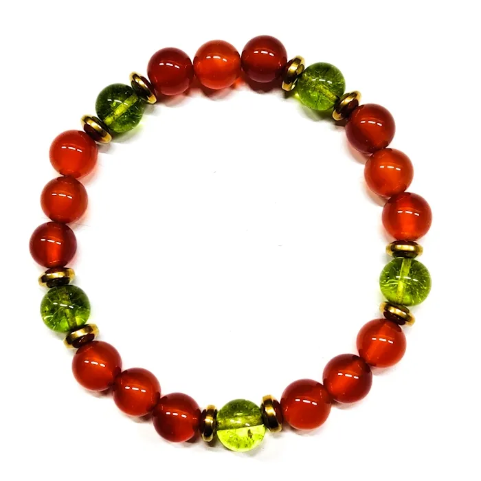 Onice rosso con quarzo giallo regolabile 8mm perline elasticizzato a buon mercato all'ingrosso bracciale uomini donne regali idee per la tua persona speciale