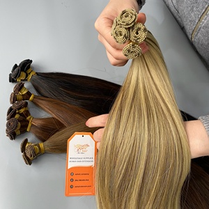 Manikür bozulmamış Handtied atkı yüksek son pazar saç ile 100% vietnam insan saçı uzantıları kalın sonu el bağlaması postiş - Product Image 2