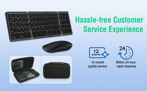 Combo de teclado y ratón plegable de 3, recargable, 2,4G + BT, ultradelgado, 81 teclas, combo de teclado y ratón inalámbrico de ordenador portátil - Product Image 6