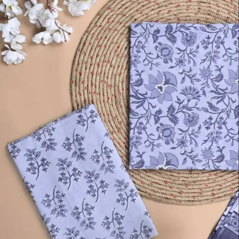 Desain cetak bunga 100% kain katun bahan Rayon kain katun murni India dengan harga grosir