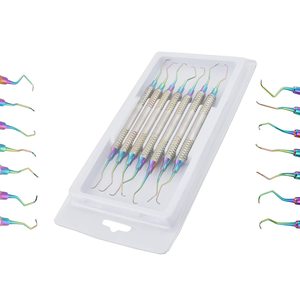 7 Gracey Periodontal Curettes 1/2-13/14 çift uçlu İçi boş tutamak çok gökkuşağı renkli İpuçları diş aletleri koruyucu - Product Image 1
