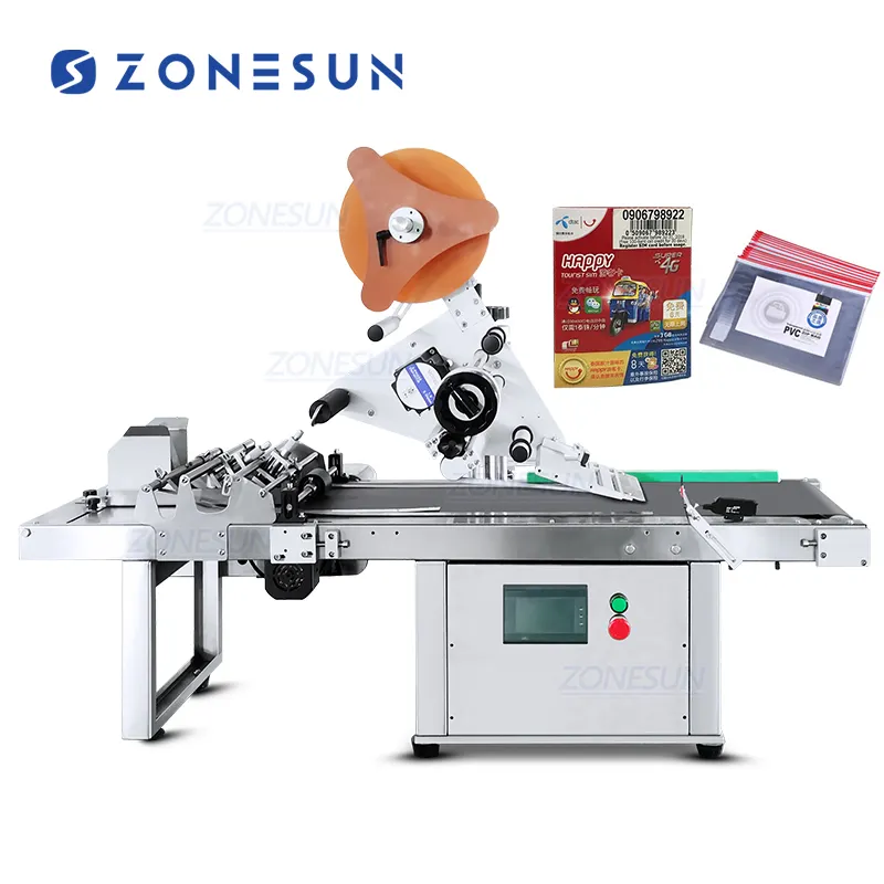 ZONESUN ZS-TB502P sachets en papier de table automatiques sacs en plastique étiquette suspendue applicateur d'étiquettes latérales supérieures avec Machine de radiomessagerie