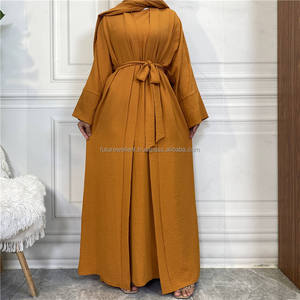 Yeni Model toptan açık ön uzun Abaya islami giyim kadın geleneksel Abaya kemer ile en iyi renk bayanlar Abaya