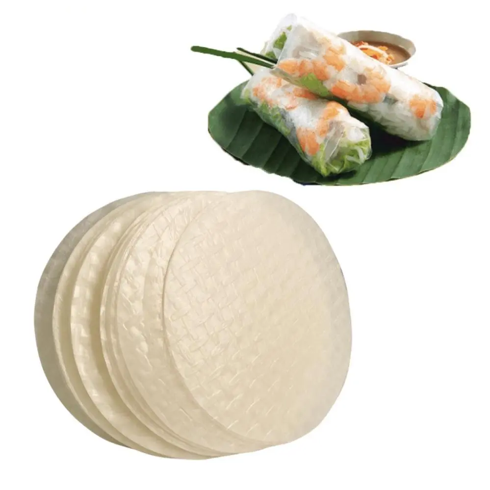 Embalagem de papel de arroz fresco primavera, comida vietnamita, livre de glúten, bom preço para exportação por atacado, papel de arroz comestível, comida do Vietnã