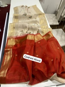 Banarasi Phong Cách Tinh Khiết Mềm Muga Cotton Với Màu Sắc Đầy Đủ resham Dệt Jamdan Pallu Làm Việc Một Phút Vải Saree Áo Truyền Thống - Product Image 4
