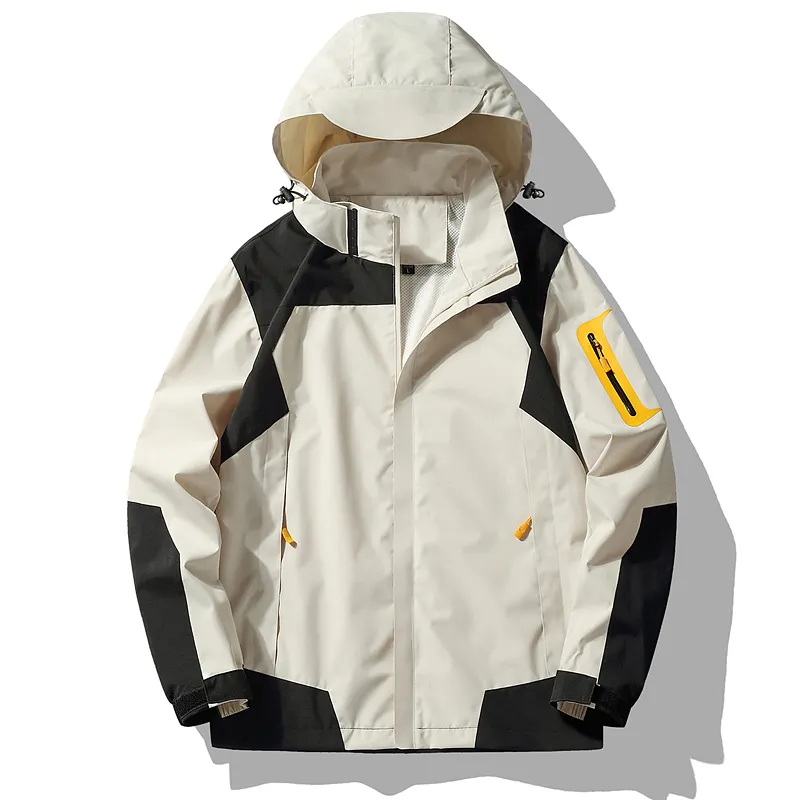 ODM Logo Custom Windproof Winter Jacket Light Hooded Windbreaker Coats para Mens
