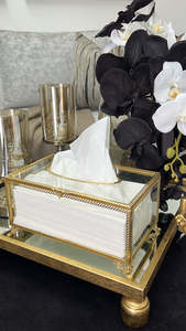 บ้านโมเดิร์นตกแต่งแก้วใสโลหะทองกรอบกล่องผ้าเช็ดปาก Nordic คุณภาพสูงหรูหรากล่องกระดาษทิชชู - Product Image 5