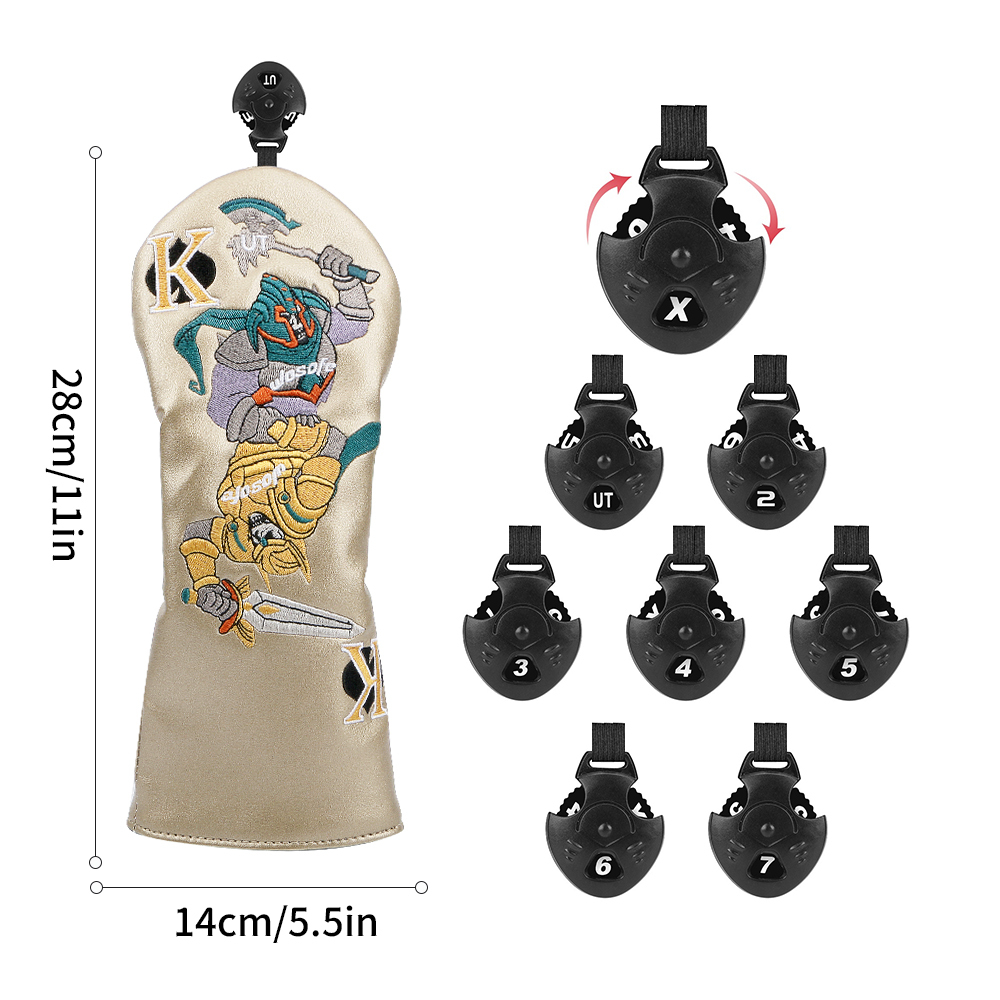 Funda híbrida dorada para palos de golf