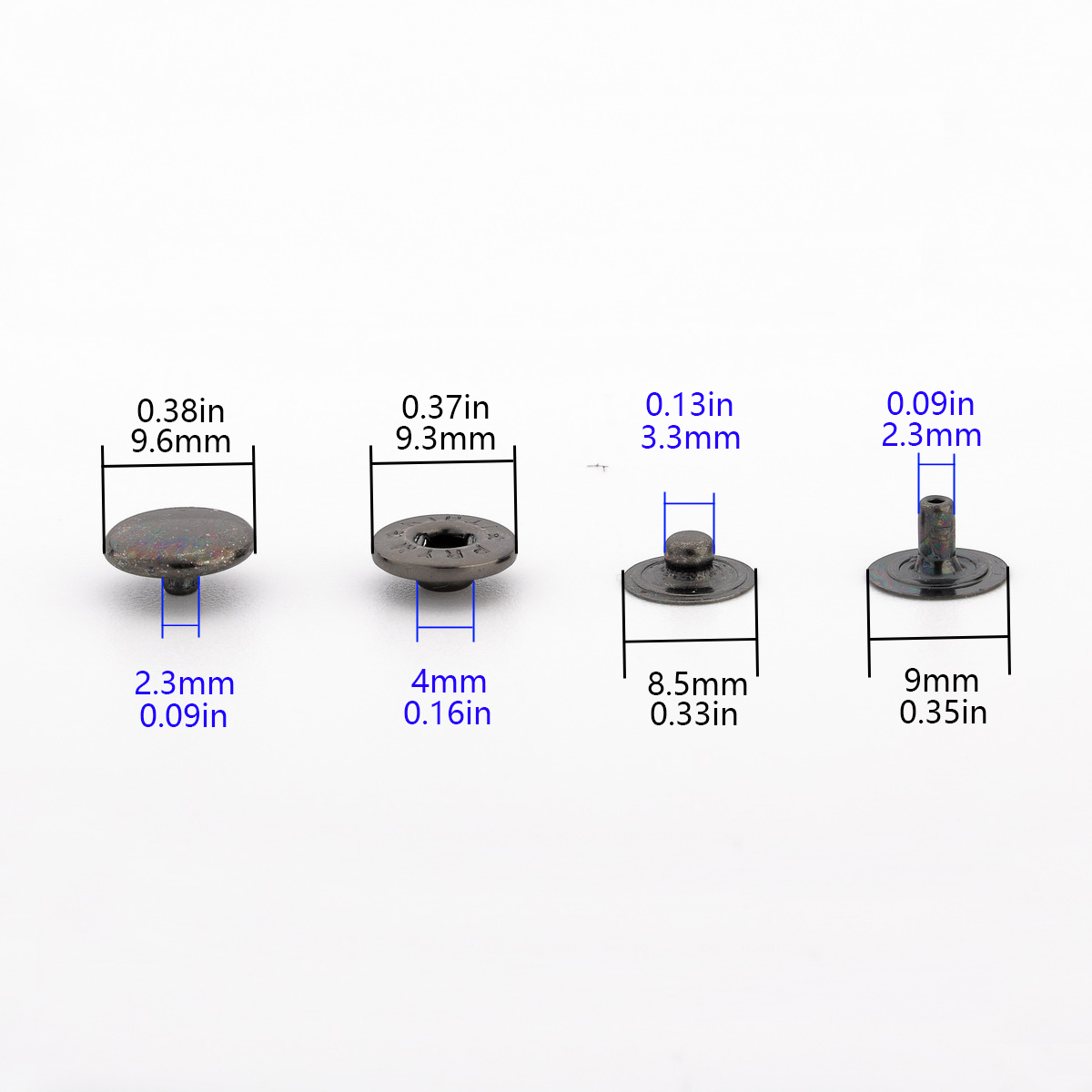 Nickel noir PRYM-9.3mm/0.37in
