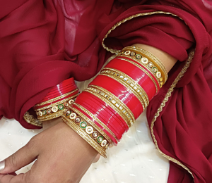 Yüksek kaliteli Kundan kristal bilezik Punjabi Chuda akrilik bilezik düğün Dulhan Choora hint gelin bileklik kadınlar için Set