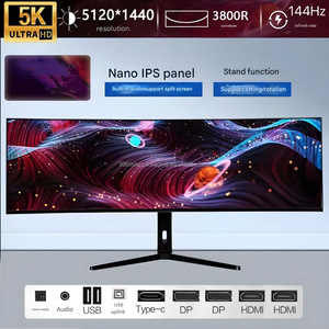Monitor curvo de 49 pulgadas 32:9 5K con HDR y entrada tipo C para juegos y uso profesional