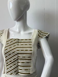 ビンテージ花柄コットンノースリーブトップスクエアネックショルダーネットホールデザイン刺繍ニット生地通気性
