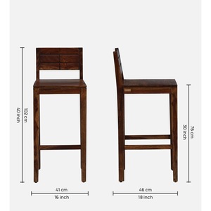 一套2个家用或商用木制酒吧桌椅 - Product Image 6