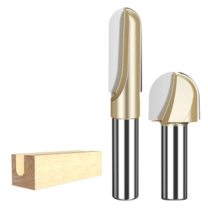 HUHAO 1/4 Shank yarım yuvarlak CNC Router Bit ağaç İşleme araçları karbür yuvarlak alt kırpma freze kesicisi Bit 4477 - Product Image 2
