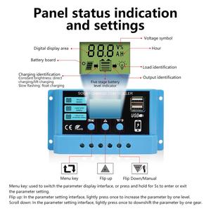 PWM solare regolatore di carica controllo12v 14V 10A/20A/30A pannello solare regolatore batteria Display LCD doppia USB 5V uscita - Product Image 6