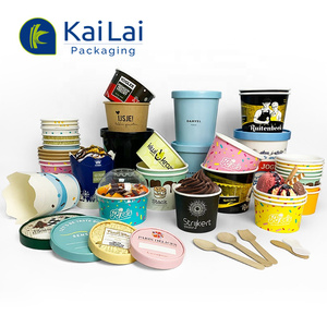 Yeni tasarım tek kullanımlık dondurma bardak paket 4oz <span class=keywords><strong>8oz</strong></span> 16oz gıda kağıt kapaklı kase