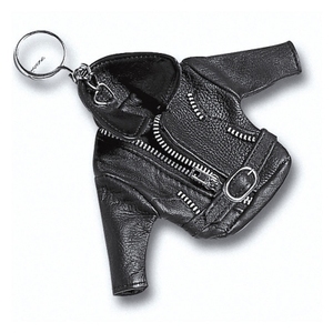 Mais recente modelo PU couro personalizado Biker Club jaqueta Keychain mão costurado moto couro jaqueta anéis-chave