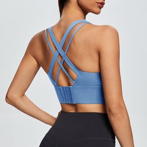 <span class=keywords><strong>S</strong></span>-3Xlプラスサイズのジム服女性ヨガベストスポーツウェア耐衝撃性女性クロスバックランニングトレーニングフィットネスブラ