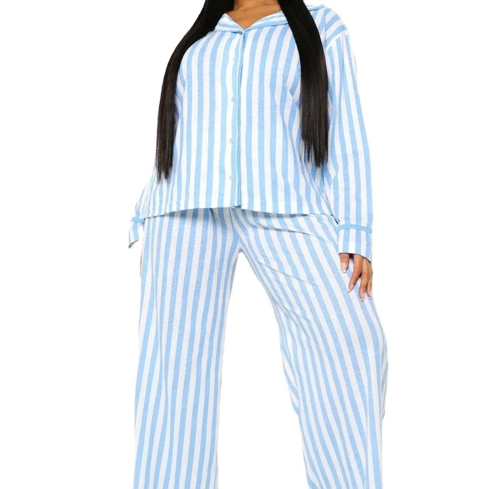 उच्च गुणवत्ता कस्टम मेड महिलाओं की पजामा सेट नाइटवियर 2-टुकड़ा Nightwear नींद लंबी पजामा देवियों nightwear पायजामा सेट