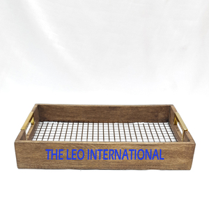 Wooden Material <strong>Rectangle</strong> Shape Sets of 2 Serving <strong>Tray</strong> Fancy Style <strong>Handmade</strong> High Quality Home Accent Decorative <strong>Tray</strong> - Product Image 5