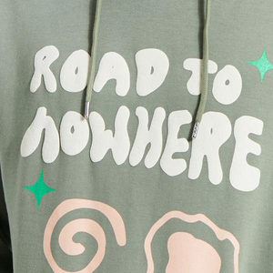 เสื้อมีฮู้ดผ้าคอตตอนสำหรับผู้ชายโอเวอร์ไซส์ผ้า100% มีลายพัฟออกแบบได้ตามต้องการ - Product Image 6