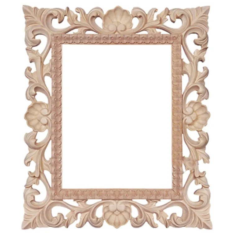 Piezas decorativas para muebles, marcos de espejo modernos, marco de fotos decorativo de madera tallada