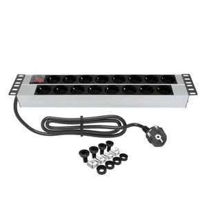 19 Inch 16 Way 2U Đức Ổ Cắm On Off Chuyển Rack Mount PDU Nhôm Đơn Vị Phân Phối Điện - Product Image 1